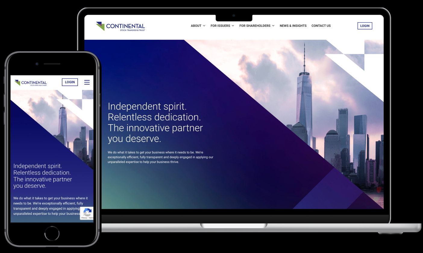 Redesign: Continental Stock Transfer & Trust Website